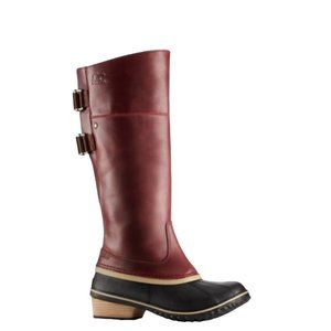NEW Women's Sorel Slimpack Riding Tall II Redwood Tobacco Waterproof Boots